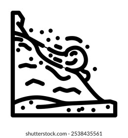 avalanche natural phenomena line icon vector. avalanche natural phenomena sign. isolated contour symbol black illustration