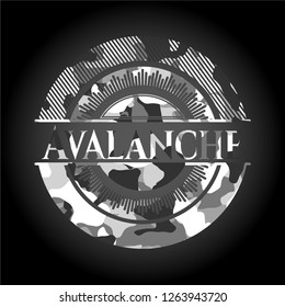 Avalanche on grey camouflaged pattern