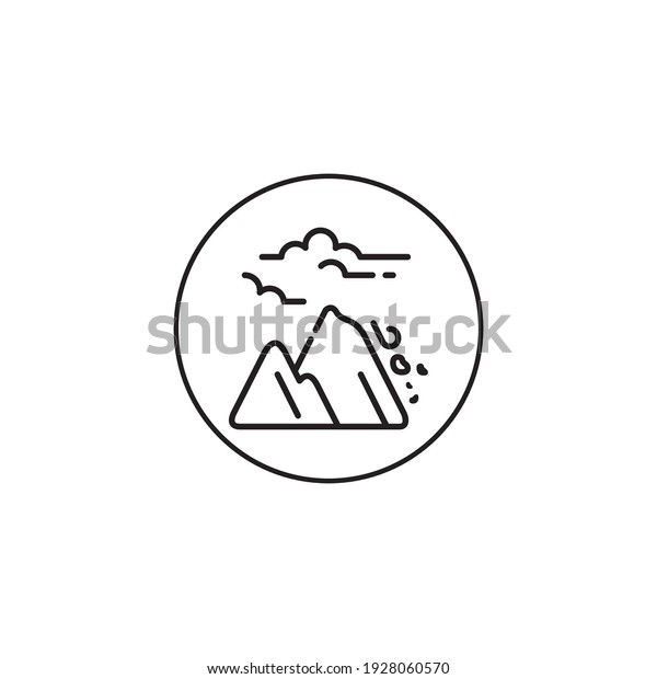 Avalanche Outline Style Icon Circle Stock Vector (Royalty Free ...