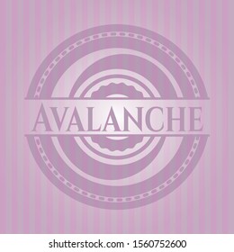 Avalanche retro pink emblem. Vector Illustration. Detailed.