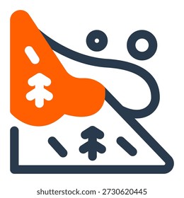 Avalanche snow slide emergency hazard icon