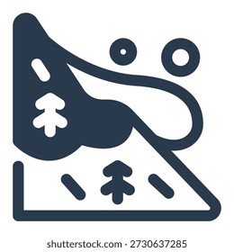 Avalanche snow slide emergency hazard icon
