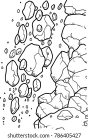 avalanche of stone on the mountain