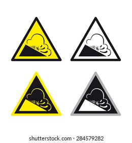 Avalanche Warning Danger Caution Sign Vector Set