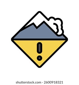 avalanche warning mountain skiing color icon vector. avalanche warning mountain skiing sign. isolated symbol illustration