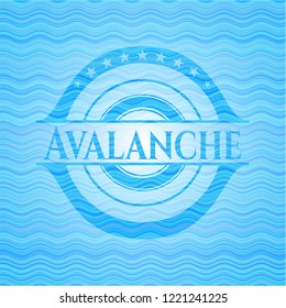 Avalanche water wave concept emblem background.