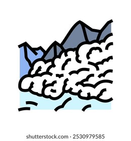 avalanche weather natural phenomena color icon vector. avalanche weather natural phenomena sign. isolated symbol illustration