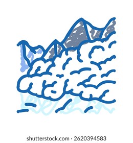 Avalanche Weer Natuurverschijnselen Doodle Icoon Sketch Vector. Avalanche Weer Natuurverschijnselen Teken. Geïsoleerde symbool Illustratie