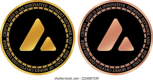 avalanche-avax  coin vector illustrations. 3d illustration. vector coins.