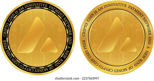 avalanche-avax  coin vector illustrations. 3d illustration. vector coins.