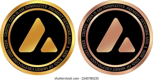 avalanche-avax  coin vector illustrations. 3d illustration. vector coins.