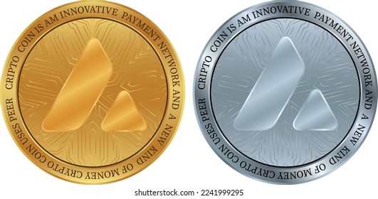 avalanche-avax  coin vector illustrations. 3d illustration. vector coins.