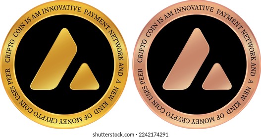 avalanche-avax coin Vektorgrafiken. 3D-Abbildung. Vektormünzen.
