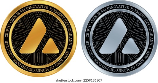 avalanche-avax  coin vector illustrations. 3d illustration. vector coins.