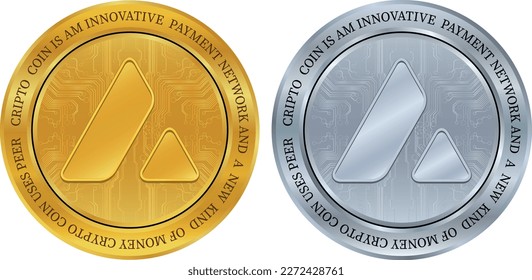 avalanche-avax coin Vektorgrafiken. 3D-Abbildung. Vektormünzen.