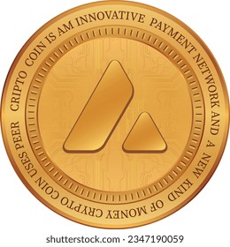 avalanche-avax  coin vector illustrations. 3d illustration. vector coins.