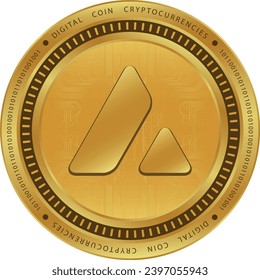 avalanche-avax  coin vector illustrations. 3d illustration. vector coins.