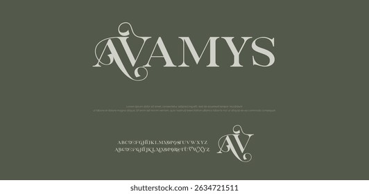 Avamysa minimal modern logo alphabet fonts. Typography minimalist urban sana serif digital fashion future creative logos fonts. vector illustration
