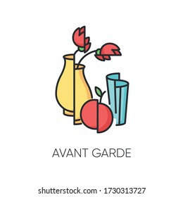 Avant garde RGB color icon. French cultural movement. Visual art abstract style. Still life painting. Experimental artwork. Isolated vector illustration