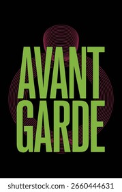 Avant Garde Typography with Abstract Geometric Circles T-shirt Design Vector