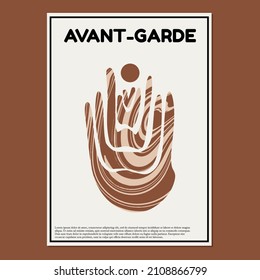 Avant-garde. Vector  hand drawn geometric minimalistic illustration. Creative artwork. Template for card, poster, banner, print for t-shirt, pin, badge, patch.
