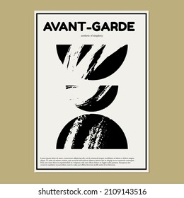 Avant-garde. Vector  hand drawn geometric minimalistic illustration. Creative artwork. Template for card, poster, banner, print for t-shirt, pin, badge, patch.