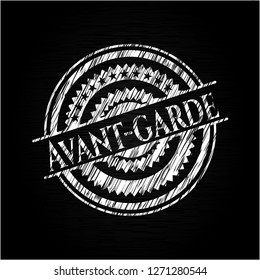 Avant-garde written with chalkboard texture