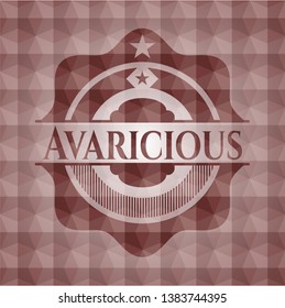 Avaricious red geometric pattern emblem. Seamless.