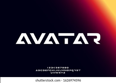 Avatar, an abstract technology science alphabet font. digital space typography vector illustration design