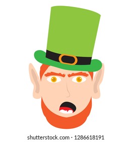 Avatar of amazed irish elf. Vector illustration design