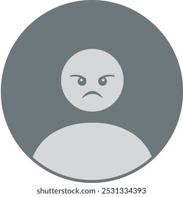 Avatar angry facial expression vector illustration for profile picture on social media