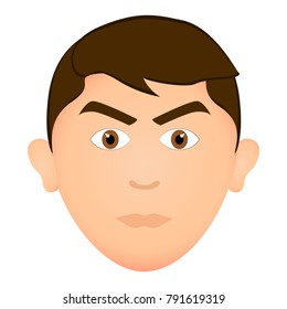 Avatar of a angry man, vector illustration