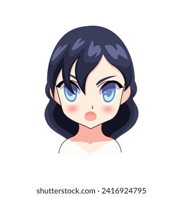 Avatar in anime cartoon design. In this image, the anime girl's avatar takes center stage with its intricate and compelling design. Vector illustration.