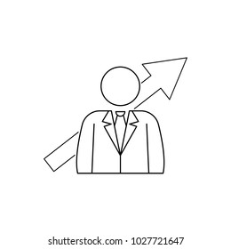 avatar and up arrow icon. Element of head hunting icon. Premium quality graphic design. Signs, outline symbols collection icon for websites, web design, mobile app