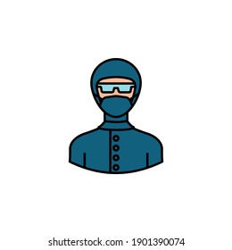avatar assistant outline icon. Signs and symbols can be used for web logo mobile app UI UX