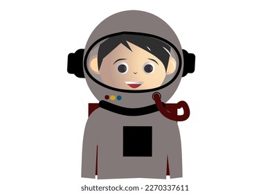 Avatar of an Astronaut on a white background element. Vector Illustration.