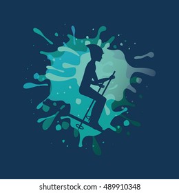 avatar athlete with splattered paint vector illustration design