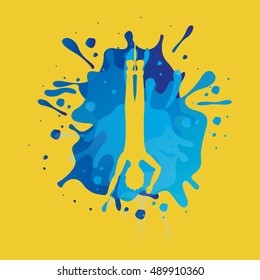 avatar athlete with splattered paint vector illustration design