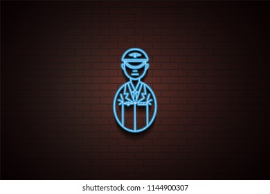avatar aviator icon in neon style. One of Avatars collection icon can be used for UI/UX
