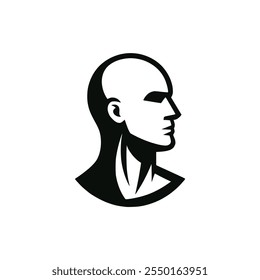 avatar calvo homem perfil bonito logotipo vetor ilustração modelo design