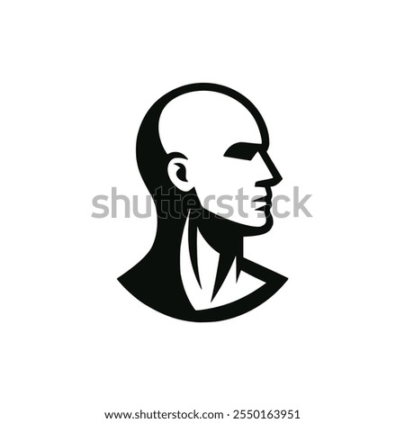 avatar bald man profile handsome logo vector illustration template design