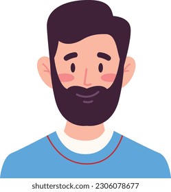 Avatar of a bearded man concept of flat illustration.