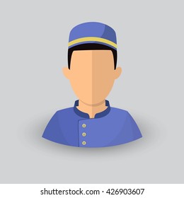 Avatar bellboy profession. Flat Travel Icons. hotel bellboy. Vector illustration. Vector. Eps10.