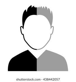 avatar black and grey man over isolated background, vector illustration 