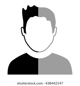avatar black and grey man over isolated background, vector illustration 