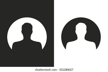 Avatar -  black and white icons. Vector illustration