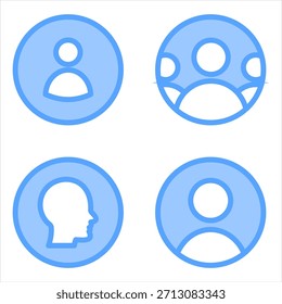 Ilustración vectorial de ícono azul de avatar