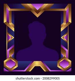 Avatar Border Gaming Design. Elegant Gaming Frame Border Vector Design For Game, Social Media, Twitch Face Cam, Profile Picture. 