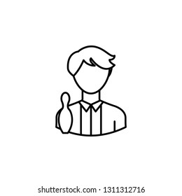 avatar bowler outline icon. Signs and symbols can be used for web logo mobile app UI UX