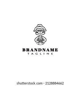 avatar with box logo icon design template modern vector illustration